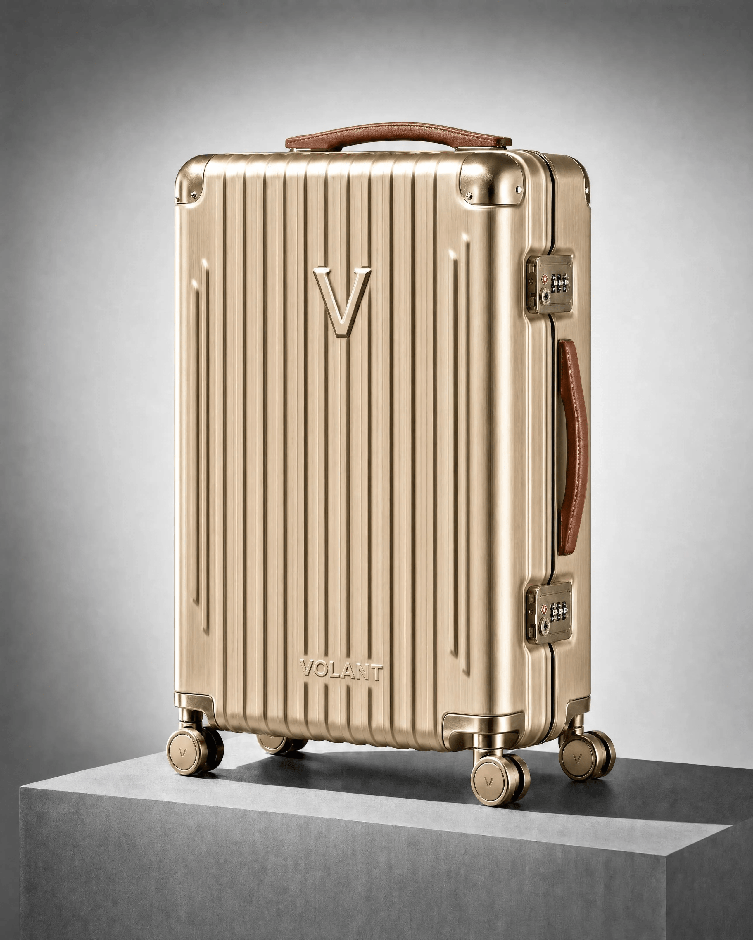 VOLANT champagne-gold hero reference