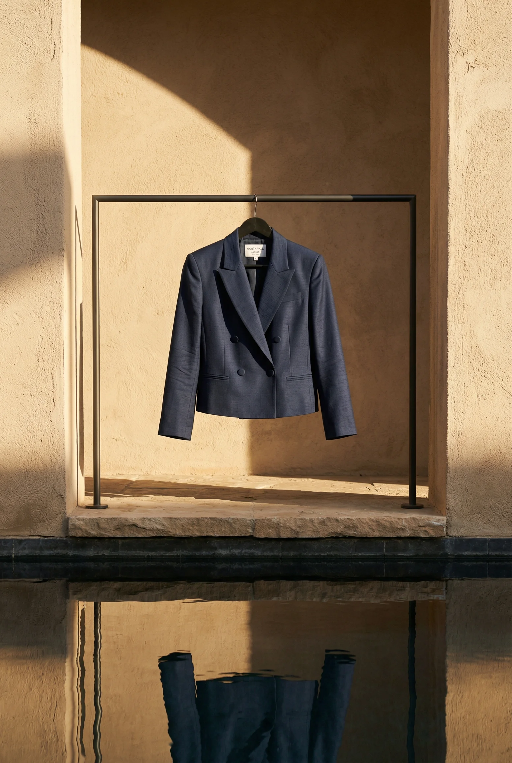 Sunlit Alcove Blazer scene example for Apparel Product Photography Ideas