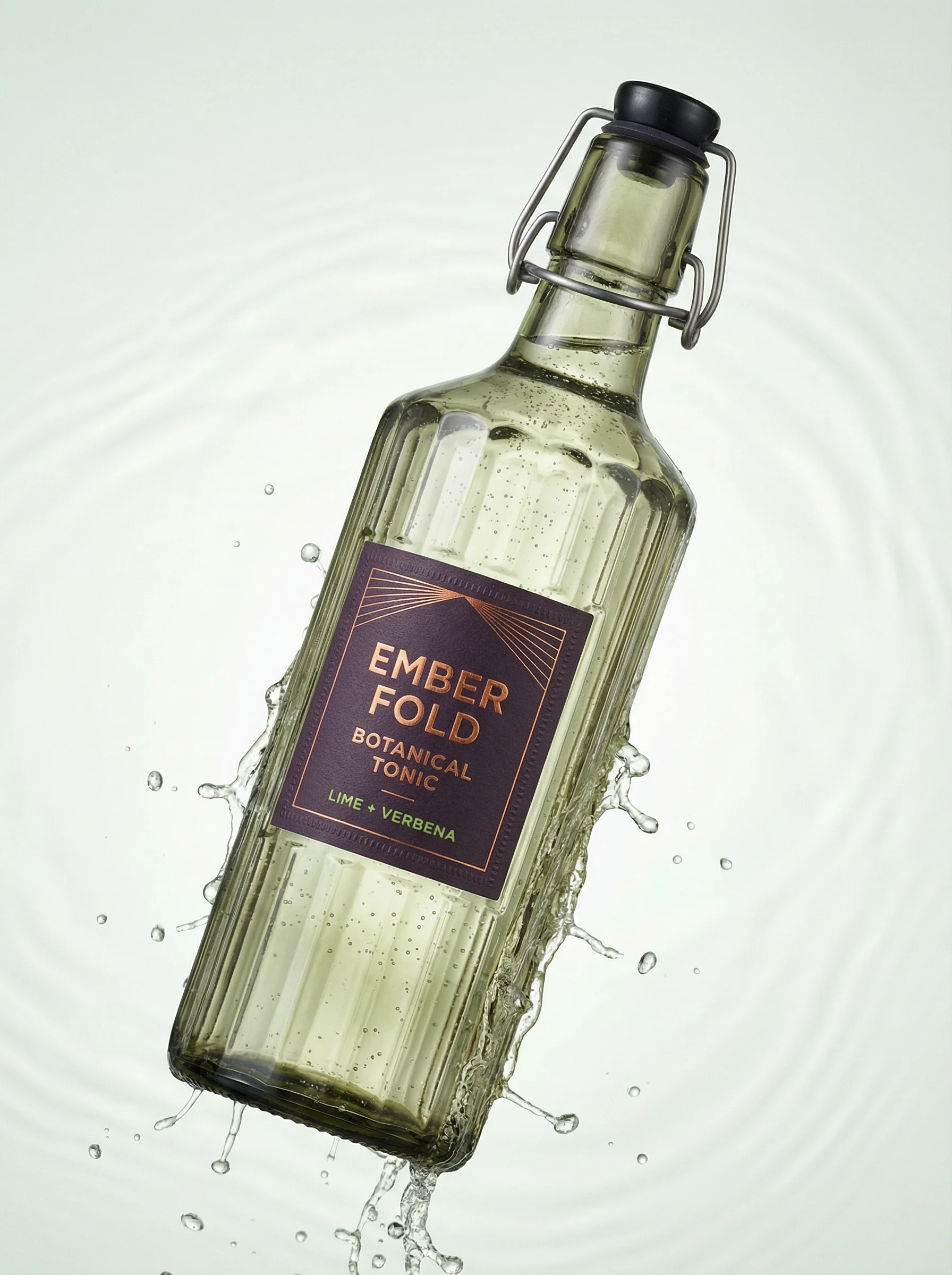 Botanical Tonic Splash scene example for Beverage Product Photography Ideas