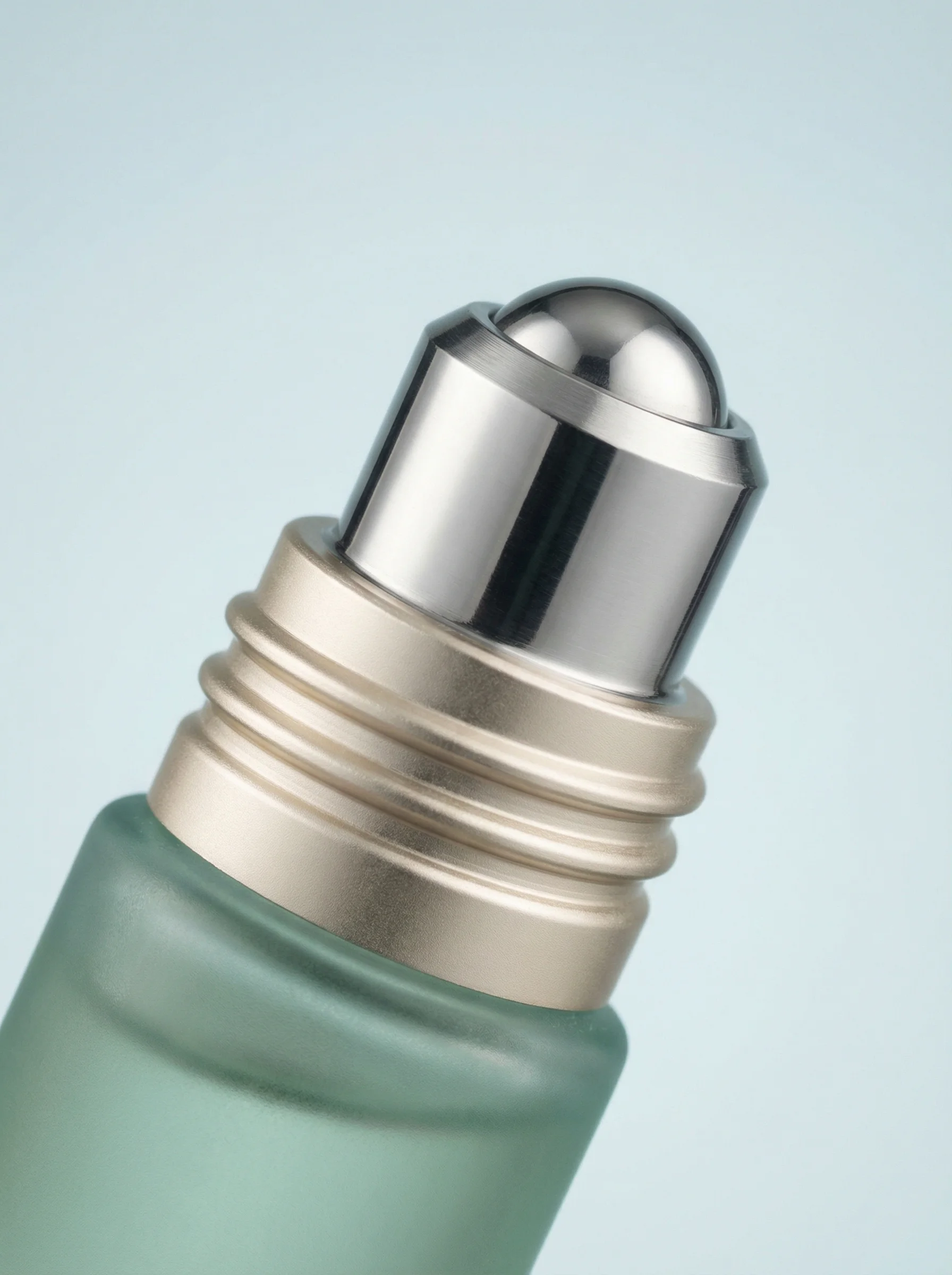 Macro product detail image of an eye serum roller