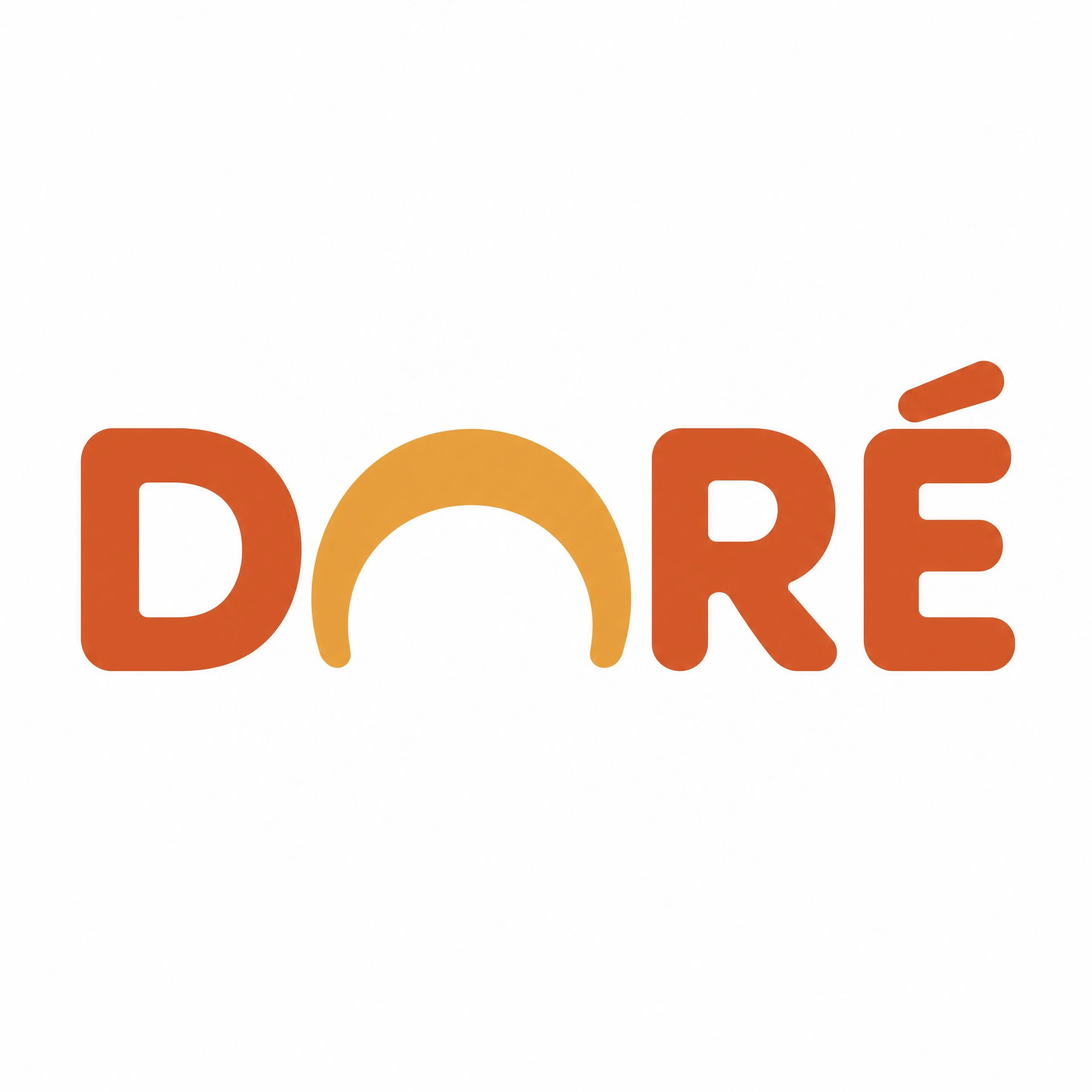 DORÉ: Brand Identity — The DORÉ wordmark with the golden arc — reused as reference in every generation