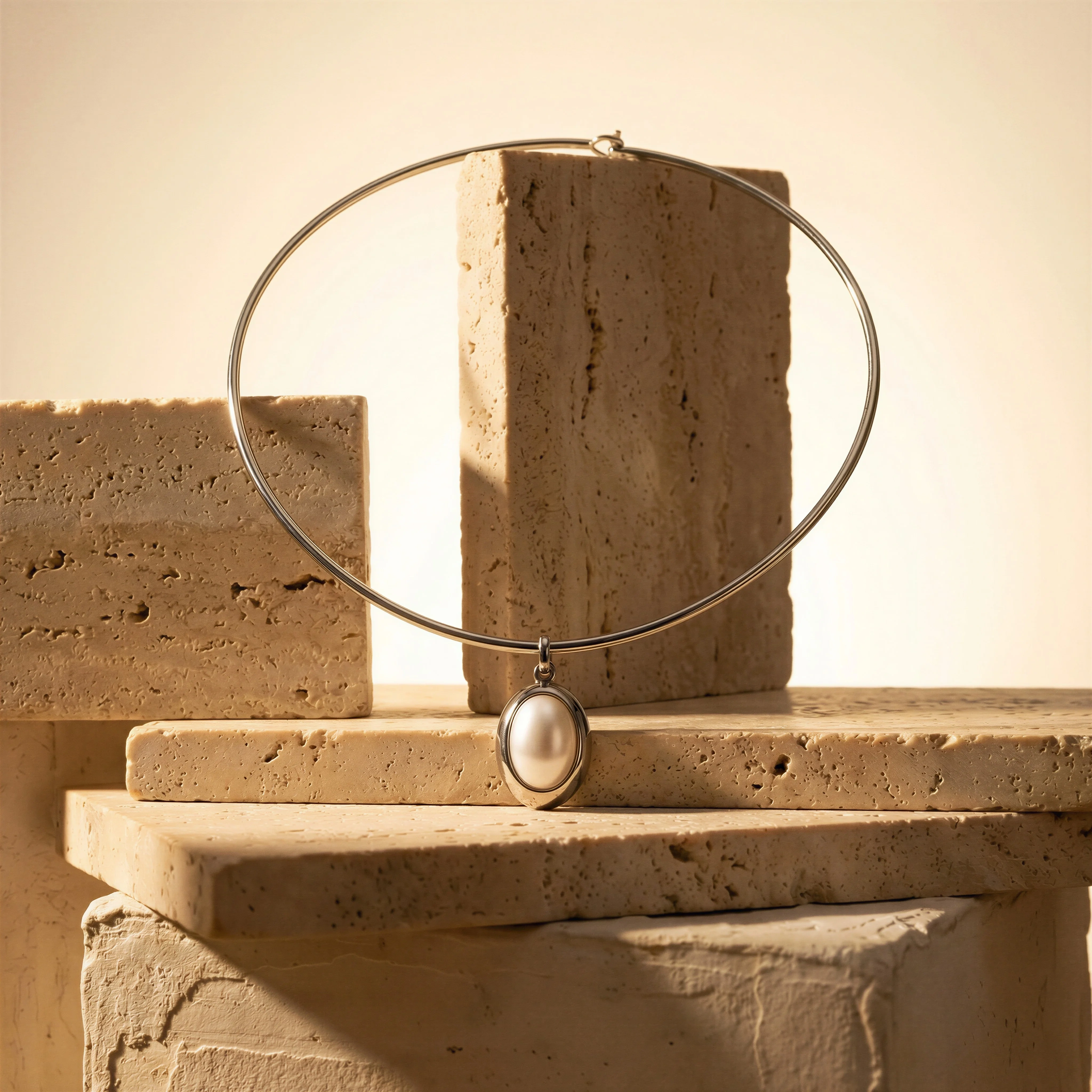 Minimal Jewelry Display scene example for Ecommerce Ad Creative Examples for Product Campaigns