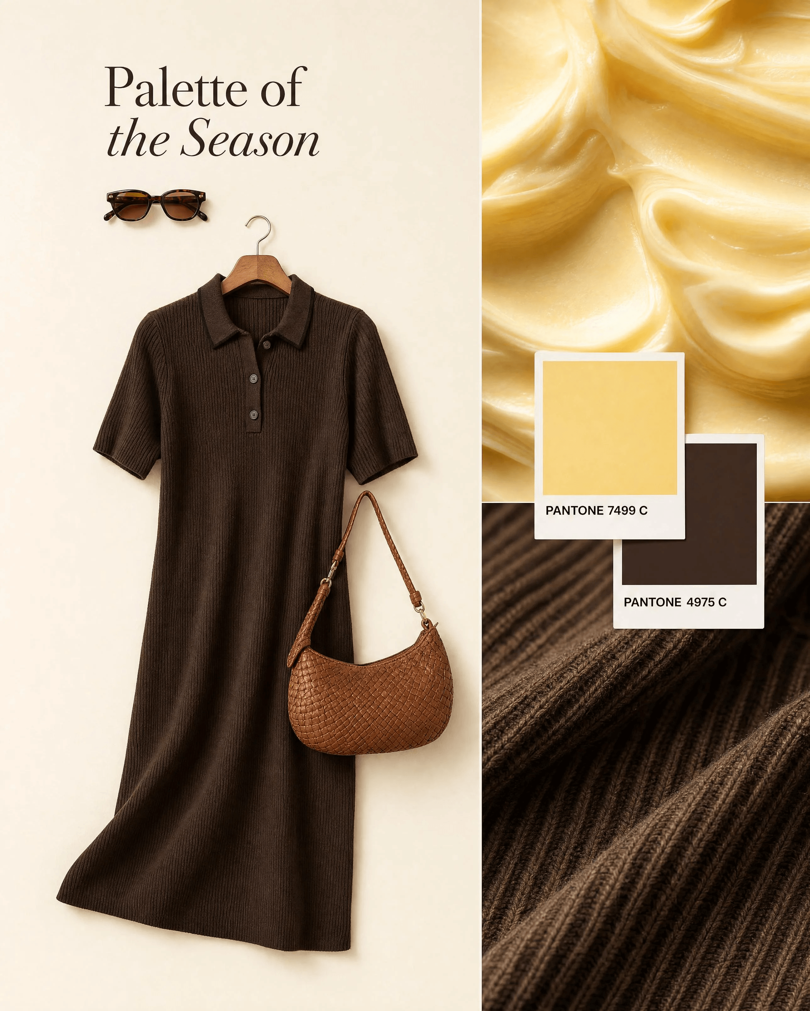 FONDA: Cover — Palette of the Season — Moodboard: palette, texture & hero flatlay