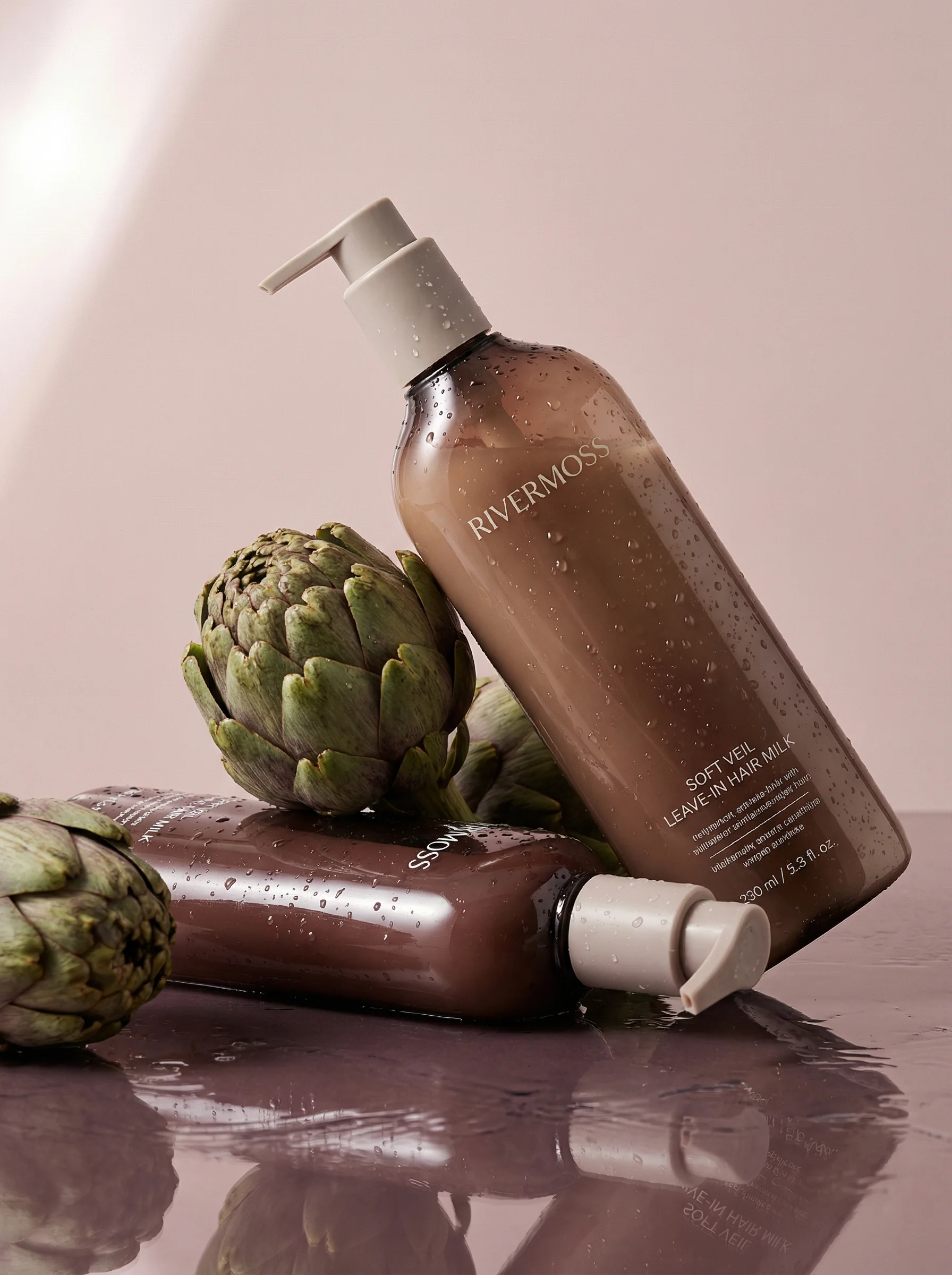 Botanical Hair Milk scene example for Haircare Product Photography Ideas