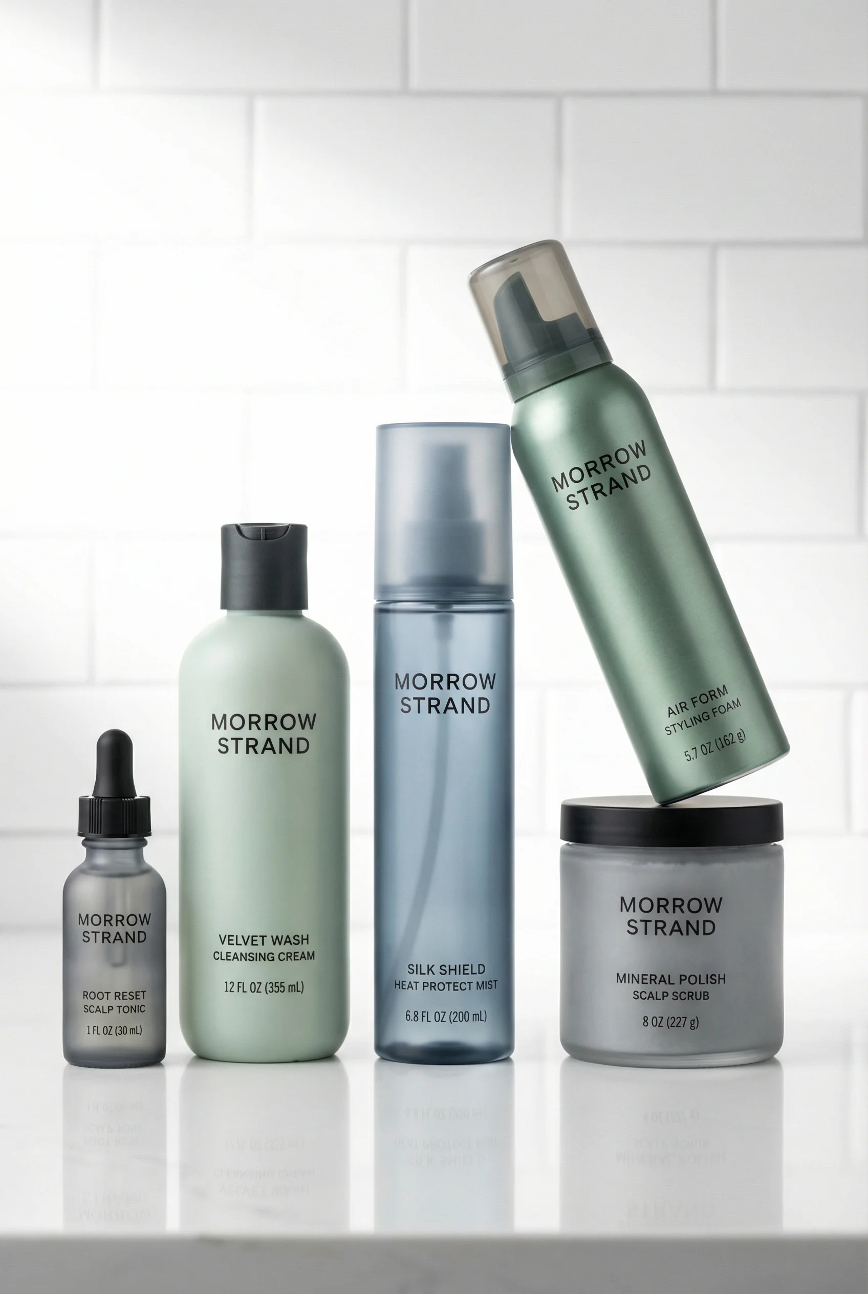 Modern Haircare Lineup public scene for Haircare Product Photography Ideas