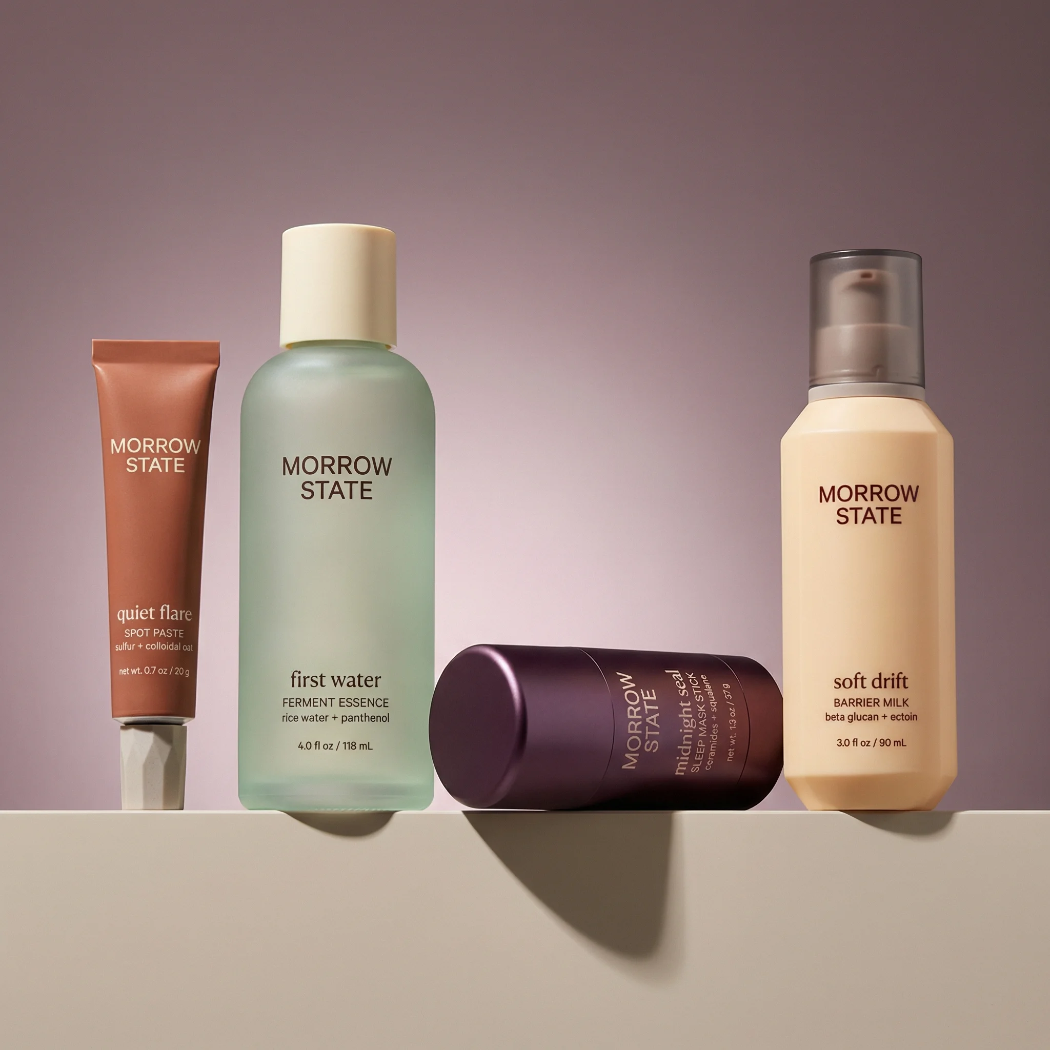 Pastel Skincare Lineup scene example for How to Scale Ecommerce Creative Production