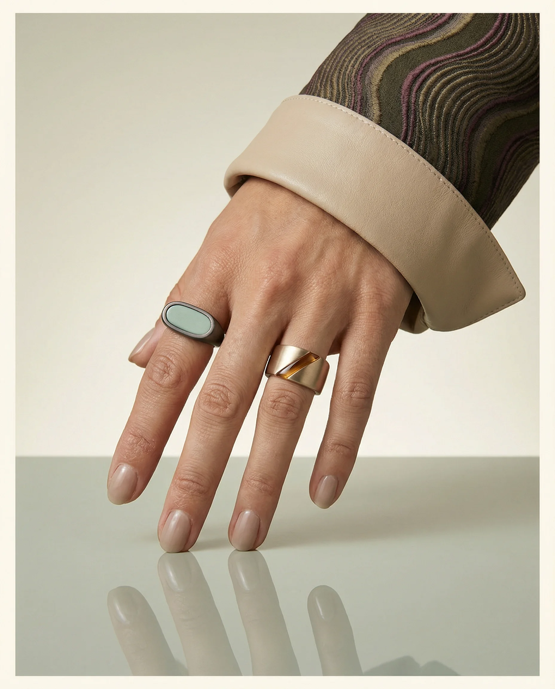 Editorial Ring Duo scene example for Jewellery Product Photography Ideas