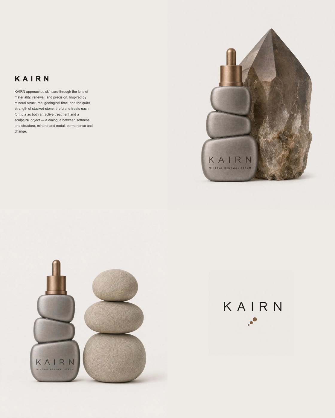 KAIRN: The Philosophy — Product paired with raw smoky quartz — mineral meets metal