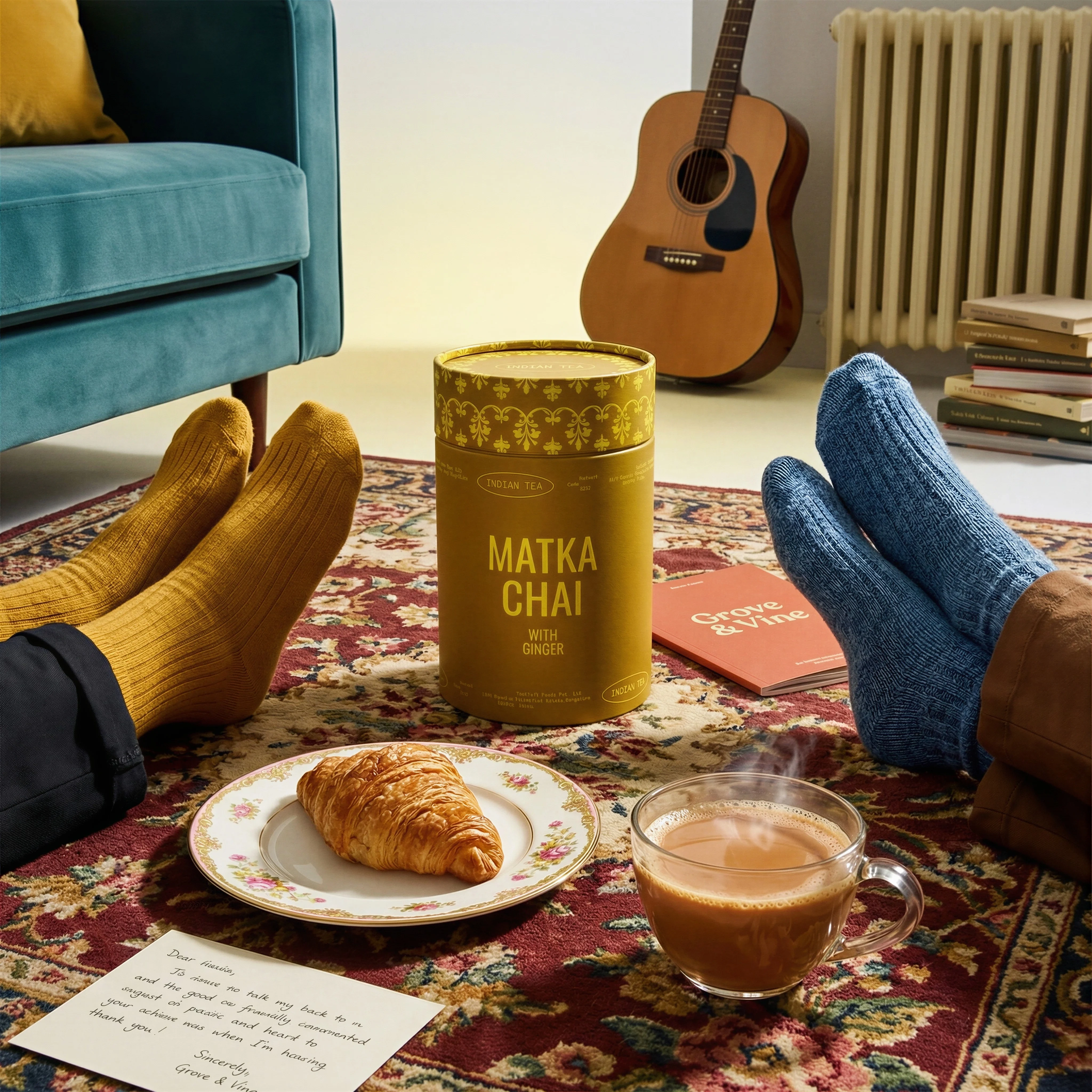 Cozy Living Room Tea scene example for Lifestyle Product Photography