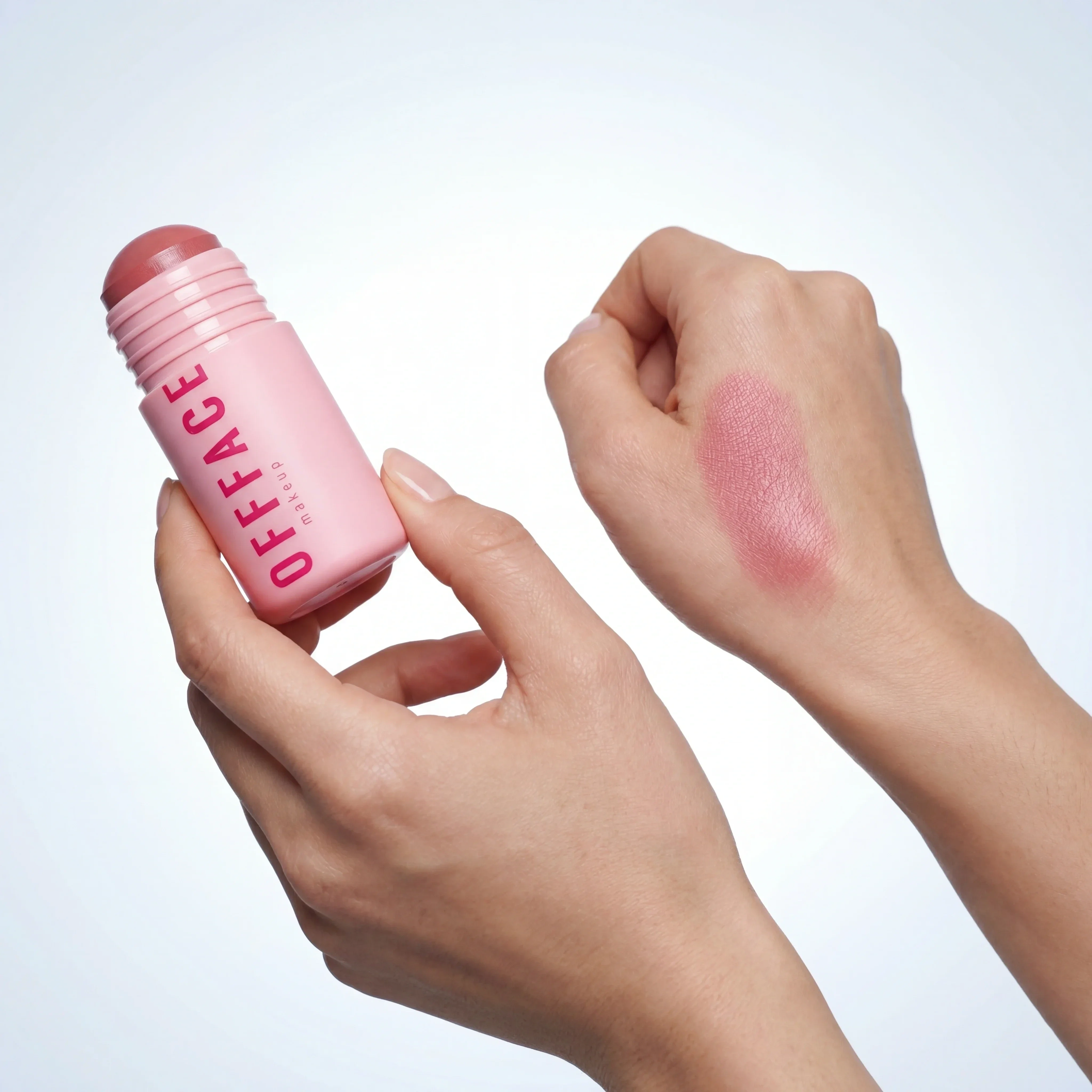 Makeup Swatch Demo scene example for Makeup Product Photography Ideas