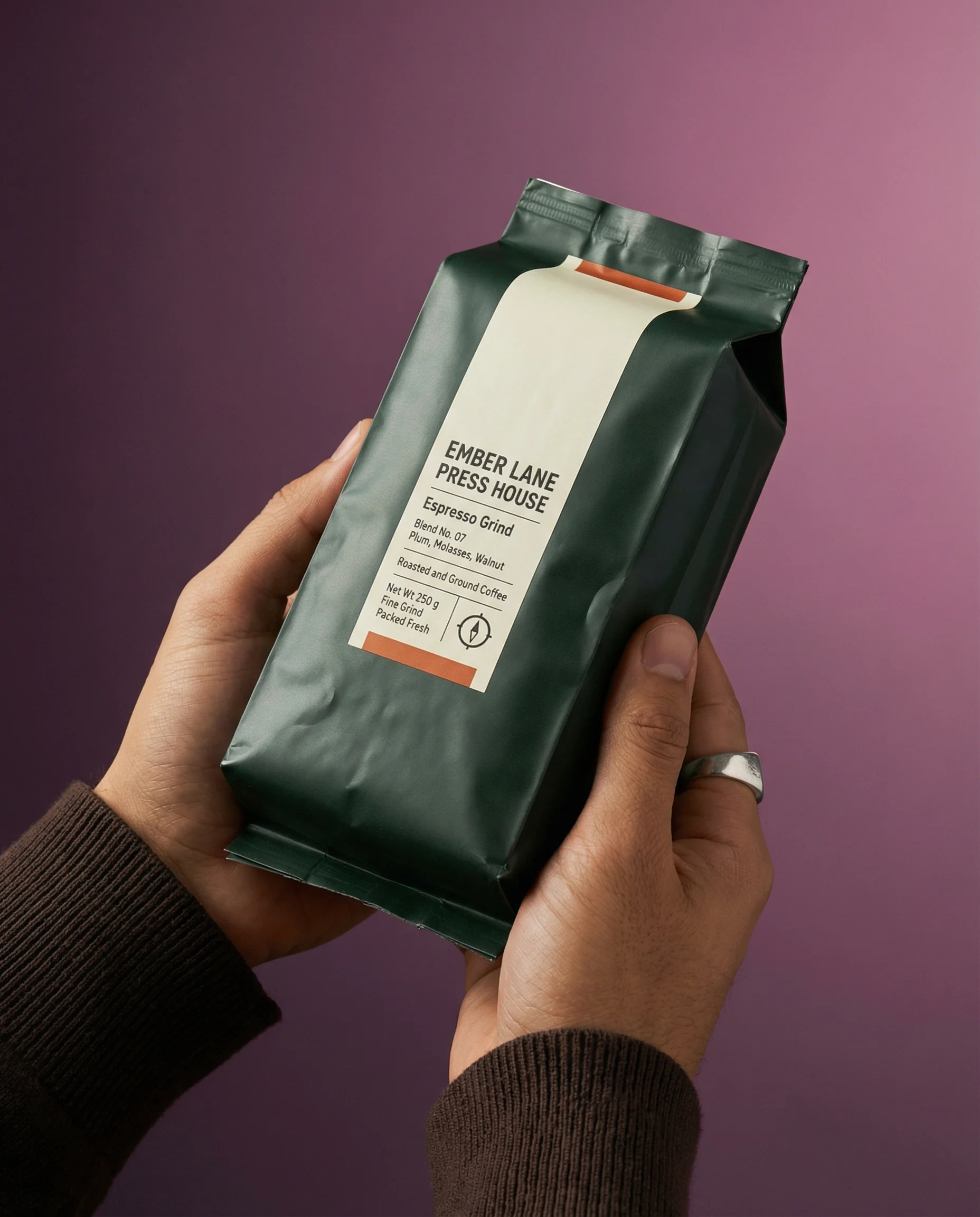 Handheld Coffee Brick scene example for Meta Ad Creative Examples for Ecommerce Brands