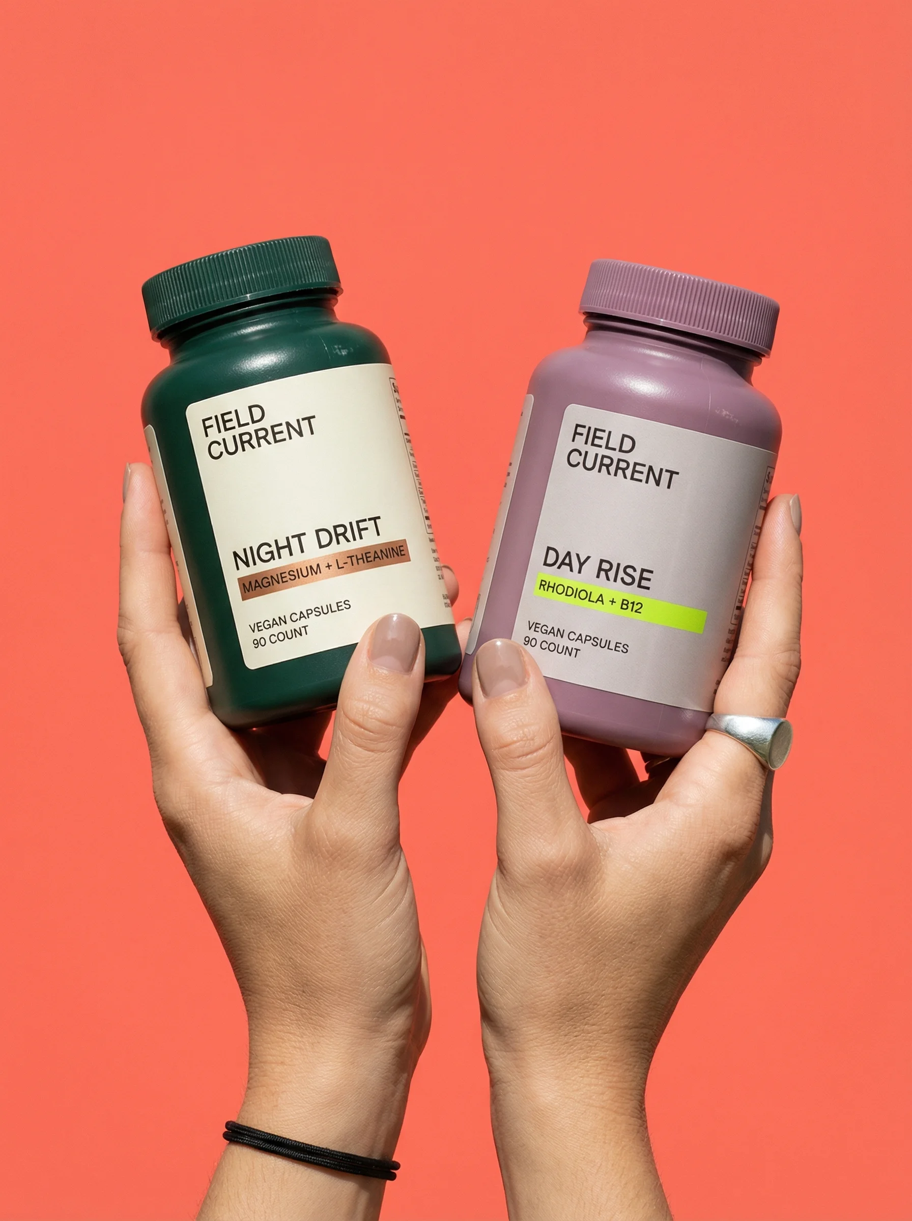 Supplement Duo In Hand scene example for Product-in-Hand Photography