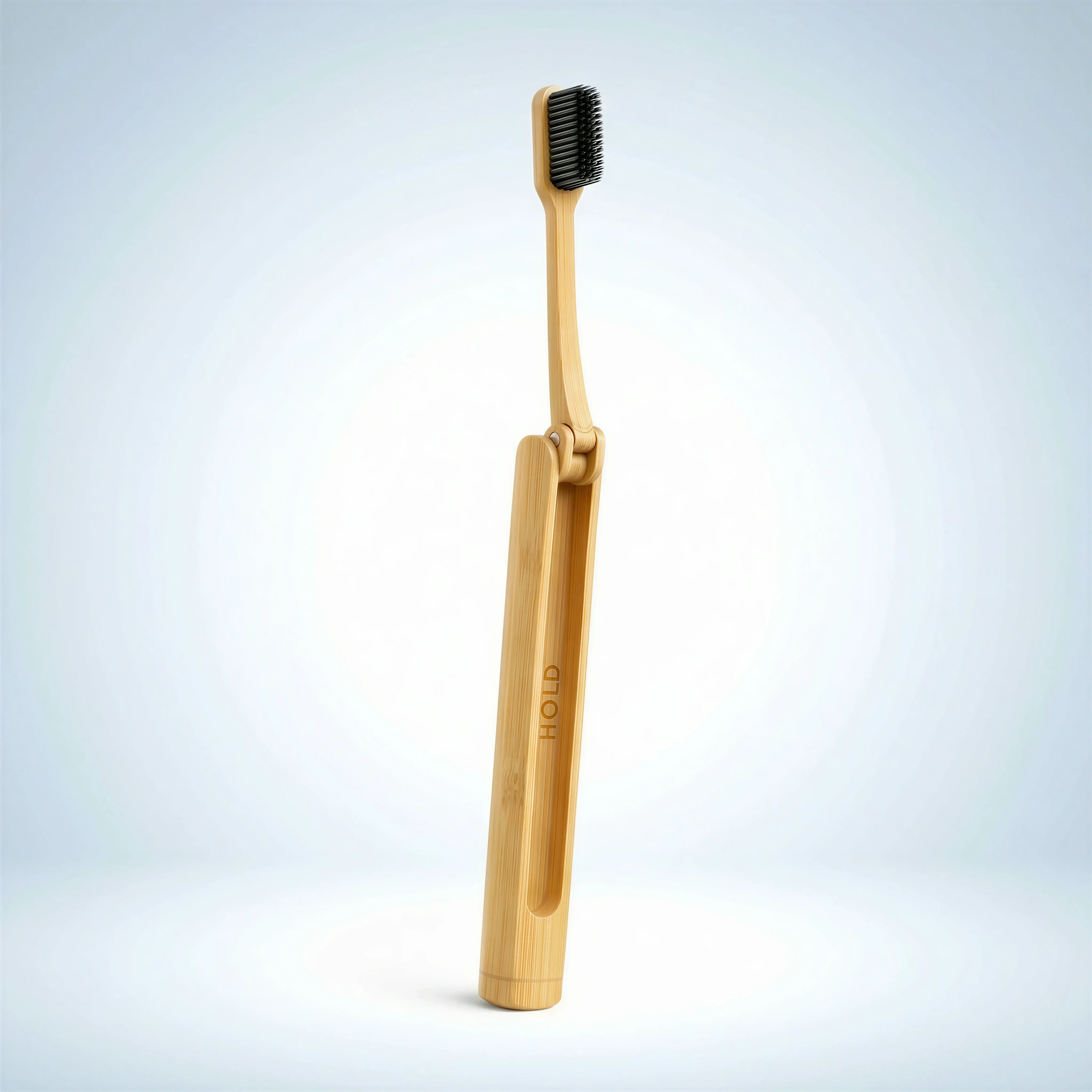 Minimal Bamboo Toothbrush scene example for Product-on-White Photography