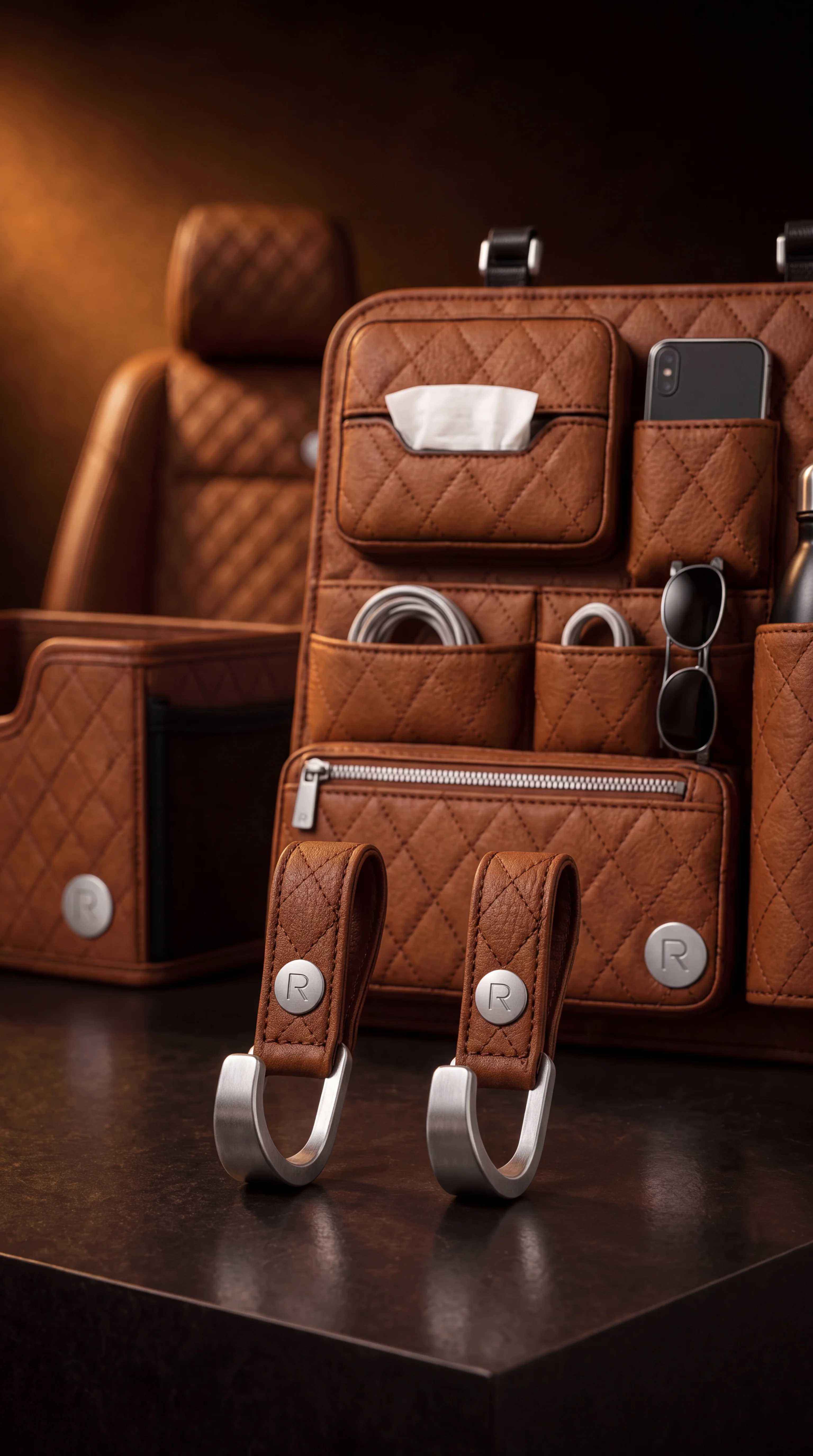 Image 17 — Headrest Hooks + Organizer — Close Crop