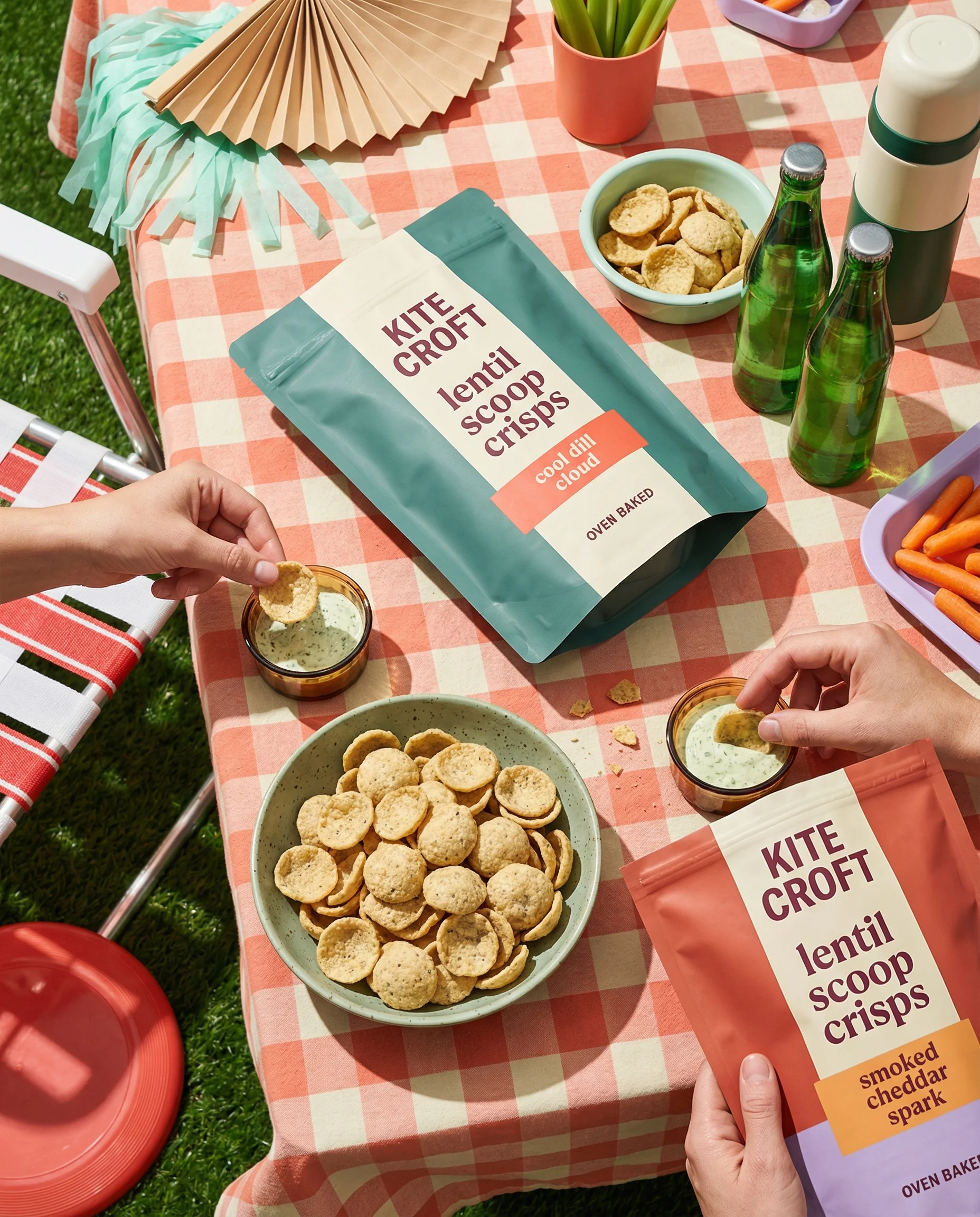 Picnic Crisps Spread scene example for Snack Product Photography Ideas