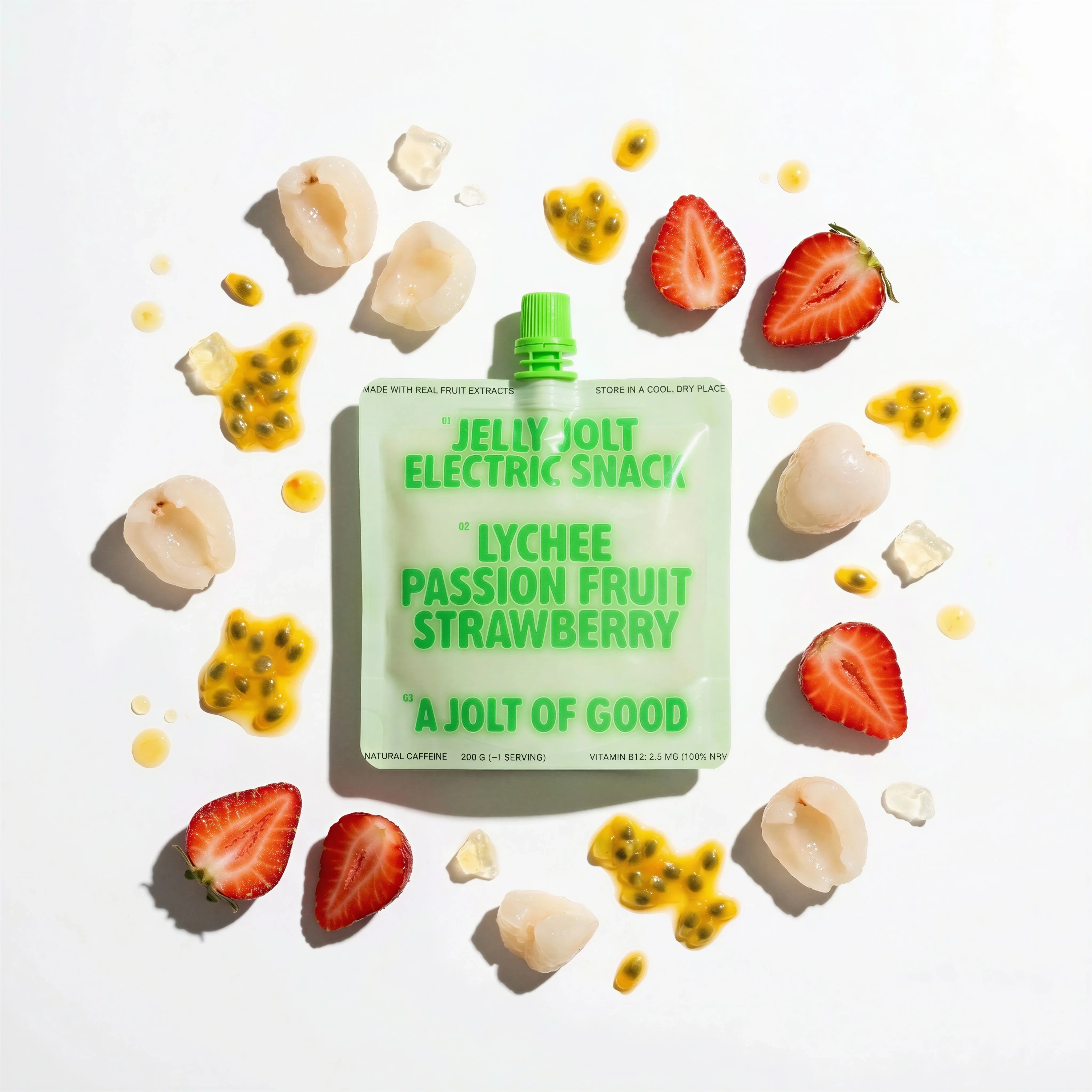 Fruit Snack Flat Lay scene example for Snack Product Photography Ideas