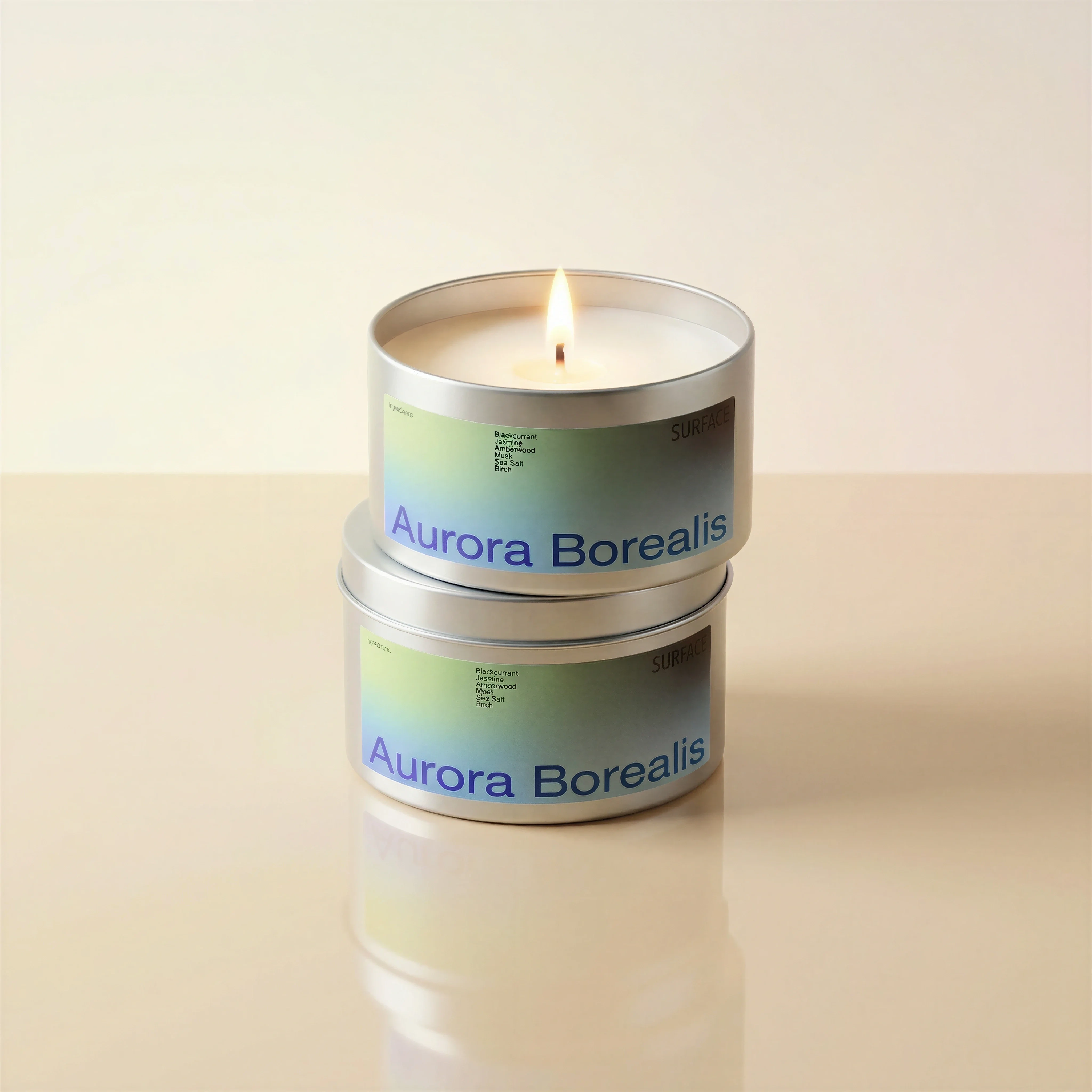 Minimal Candle Display scene example for Types of Product Photography